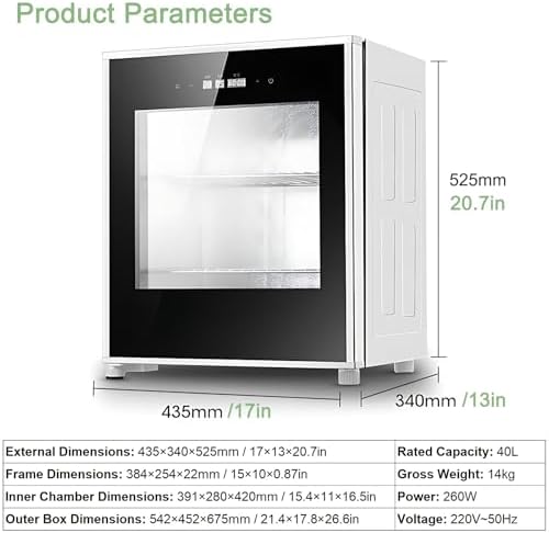 40L Electric Bread Proofing Box, Adjustable Temperature & Humidity Dough Proofer, Fermentation Machine for Baking, Yogurt & Even Rising, 110V Kitchen Appliance