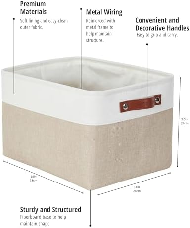 DECOMOMO Storage Bins, Large Fabric Storage Baskets - Image 4