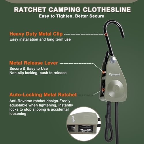 Vigorport Retractable Travel Clothesline, Heavy Duty Pulley Clothes Line - Image 2