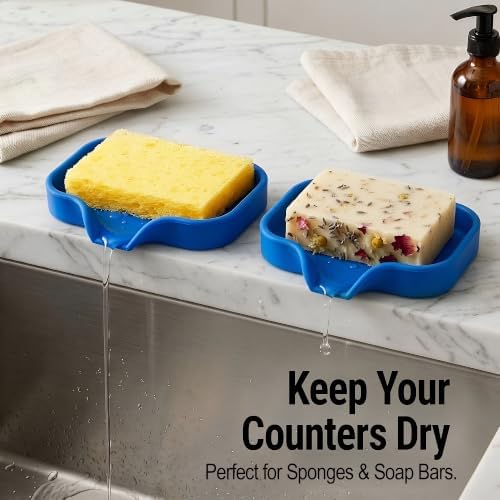Zulay Kitchen Small Silicone Sponge Holder – Space-Saving Sink Organizer Tray - Image 3