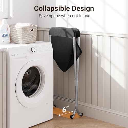 ELYKEN Laundry Basket with Wheels, Collapsible Laundry Hamper - Image 5