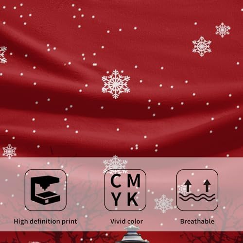 Christmas Snowman Red Dish Towels Winter Snow Bathroom Hand Towels 28.3x14 Inch - Image 3