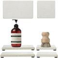 Razborci 4PCS Bathroom Sink Vanity Trays, Diatomaceous Earth Quick Stone Drying by Razborci