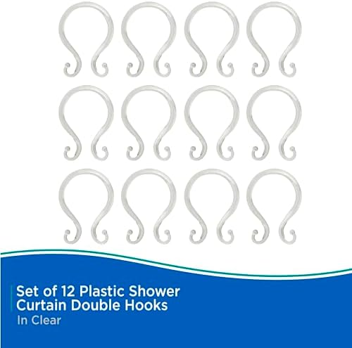 Kenney - Shower Curtain Rings, Rust-Proof Plastic Double Hooks - Image 5