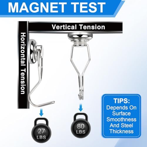 E BAVITE Magnetic Hooks 80LBS Swivel Swing Magnet Hooks Heavy Duty 10 Pack - Image 3