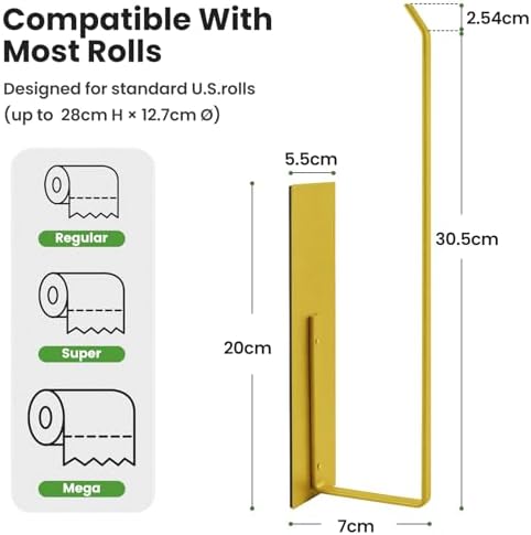 Paper Towel Holder Gold, Magnetic Paper Towel Holder - Image 3