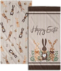 Happy Easter Bunny Hand Towels for Bathroom 2 Packs 14"x28" Polka Dot Rabbits by Granbey