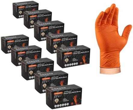 ANBOSON 10 Mil Heavy Duty Diamond Texture Nitrile Gloves, 1000 Ct by WELCOMEANBOSON