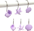 Seashell Shower Curtain Hooks 12pcs Beach Shower Curtain Rings Bath Shower by CJKDXDH