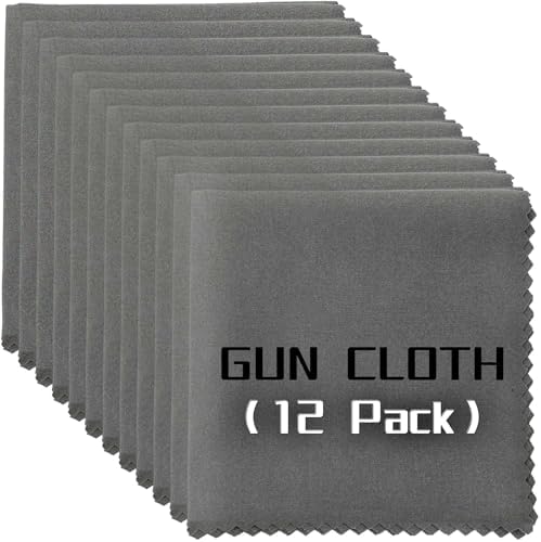 12 Pack Microfiber Gun Cleaning Cloth, Reusable Microsuede Cleaning/Polishing by Miaozhun