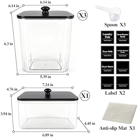 4 Pack Laundry Detergent Container Set - Image 3