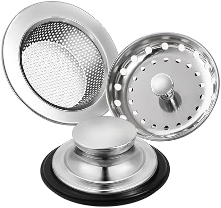 RQYEKDO 3-Pack Stainless Sink Drain Strainer Stopper Silver by rqyekdo
