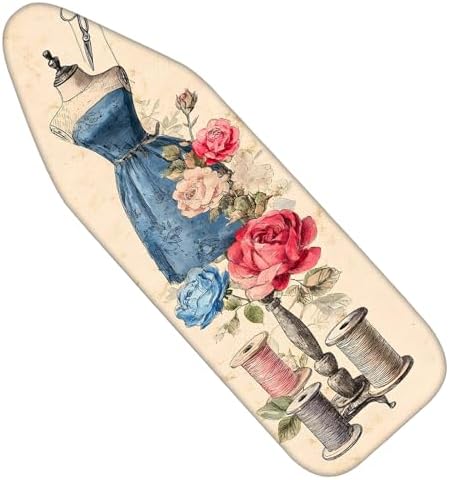 Nuxovilar Vintage Sewing Floral Ironing Board Cover 15x54 Polyester by Nuxovilar
