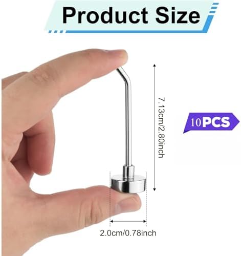 10 Pack Magnetic Hooks, Heavy Duty Neodymium Magnet Hooks - Image 2