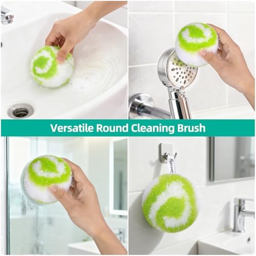 Qaestfy 4-in-1 Tub and Tile Shower Scrubber, Soft & Stiff Bristles Bathroom - Image 6