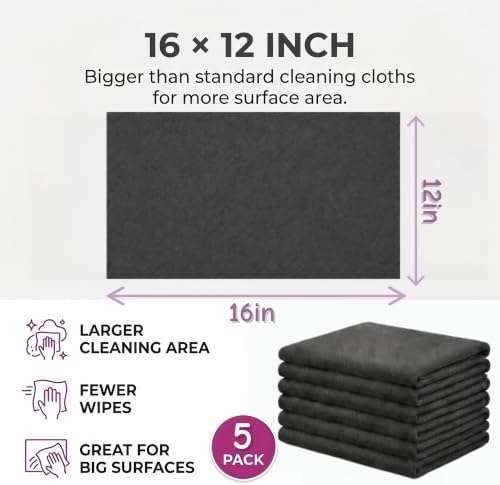 Genie Magic Cleaning Cloth 5Pcs, Upgraded Thickened Large-Sized 12 * 16IN - Image 7