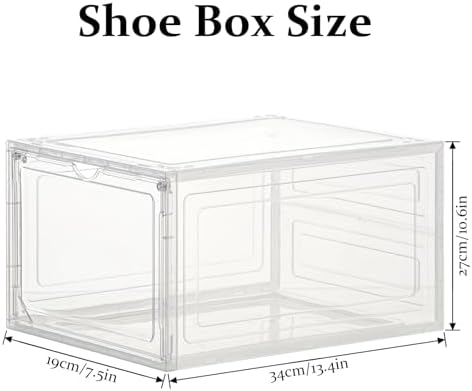 12 Pack Large Clear Shoe Storage Organizer Boxes - Image 5