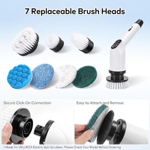 Electric Spin Scrubber Replacement Brush Heads Set, 7 Pack - Image 4