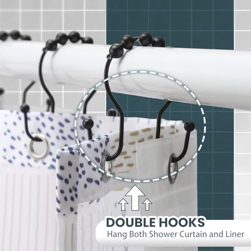 Shower Curtain Hooks, OEH Shower Curtain Rings, Smooth Gliding Metal Shower - Image 5
