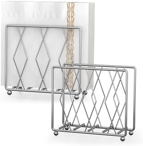 Napkin Holder for Table, 2 Pack Modern Metal Napkin Holders for Paper Napkins & by LWSFF
