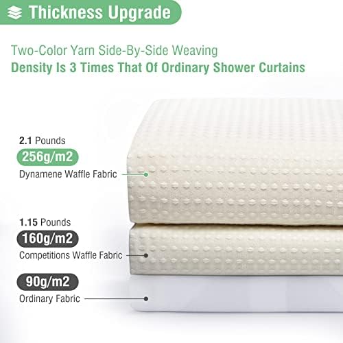 Dynamene Stall Waffle Shower Curtain 256 GSM Heavy Fabric 36x72 Cream/Ivory - Image 2
