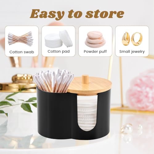 Qtip Holder Dispenser, Dual Compartment Cotton Swab Organizer - Image 5