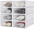 8-Piece Boot and Shoe Storage Box, Stackable Clear Plastic Shoe Box, by PARANTA