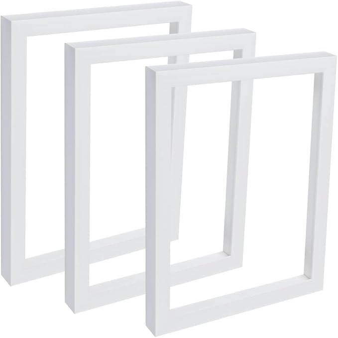 Creative Mark Gotham Gallery Canvas Frame - White 11x14-3 Pack Open Back Frame for Heavy Duty Canvases Paintings Without Glass or Backing - 1-5/8" Depth, 1-3/8" Rabbet - Pre-Assembled, Made in USA