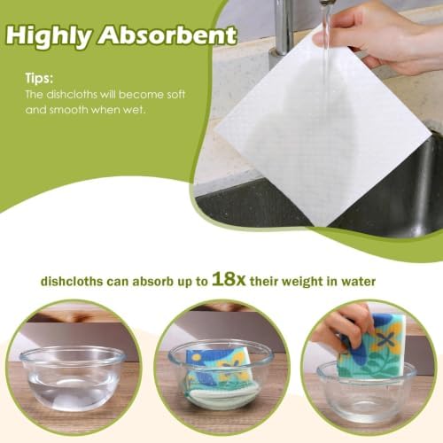 6 Pcs Swedish Paper Cloths for Kitchen, Reusable Paper Towels Washable - Image 4