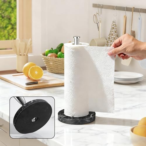 YIGII Heavy Marble Base Paper Towel Holder Countertop - Image 4