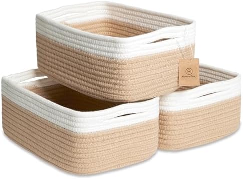 NaturalCozy 11.8"x8"x4.5” Storage Baskets by NaturalCozy