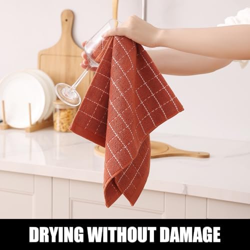 Homaxy 100% Cotton Terry Kitchen Towels, 6 Pack - Image 4