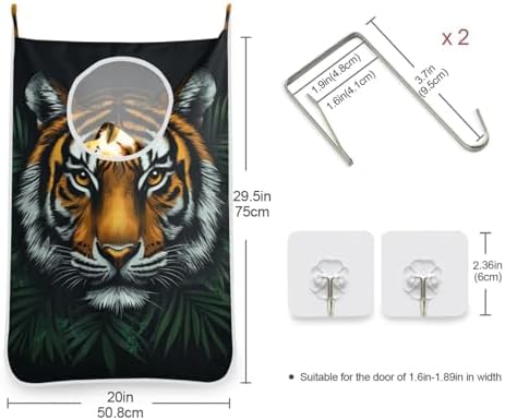 1PC Hanging Laundry Hamper Bag Over the Door Laundry Hamper Wall Hamper Large - Image 3