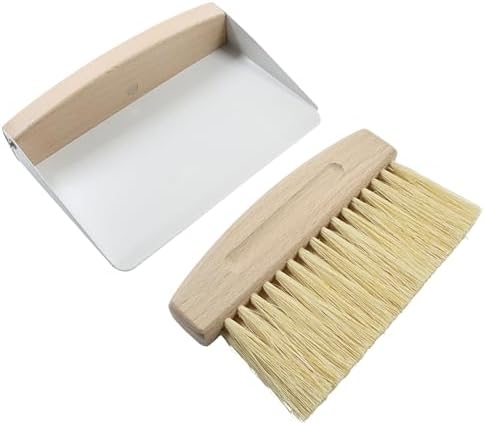 Hordion Small Dust Pan and Brush Set, Mini Hand Whisk Broom & Dustpan White by Hordion