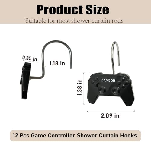 12 Pcs Game Theme Shower Curtain Hooks - Image 2