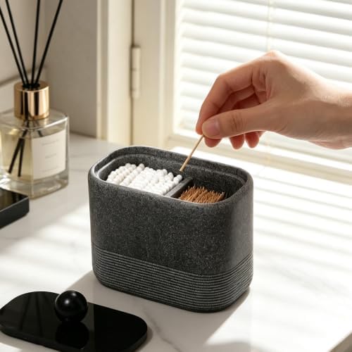 Double compartment resin cotton swab holder - Image 6