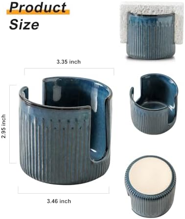Ceramic Sponge Holder for Kitchen Sink, Scrub Sponge Dish Rack, Farmhouse - Image 4