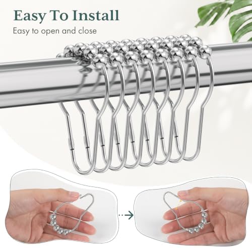 Bathway Shower Curtain Rings, Shower Curtain Hooks Chrome Shower Rings - Image 6