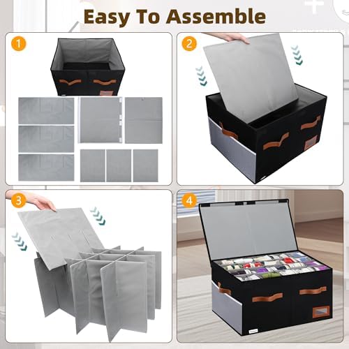 Supowin Large Shoe Organizer for Closet, Foldable Shoe Storage Bin - Image 7