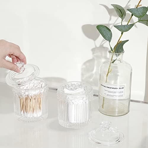 rejomiik 2 Pack Qtip Holder Glass Apothecary Jars - Image 4