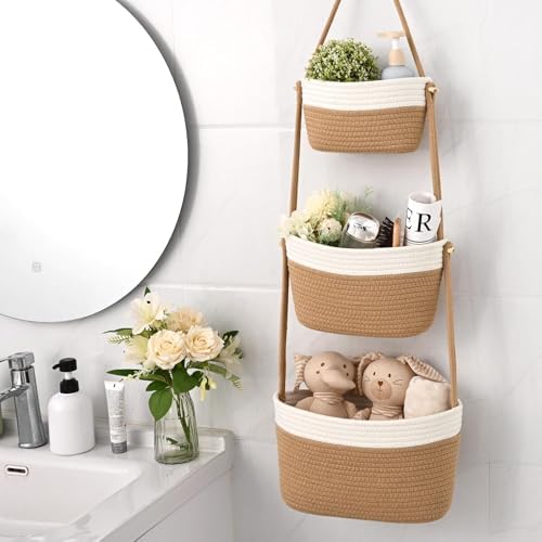 Hanging Basket, 3-Tier Woven Wall Basket - Image 6