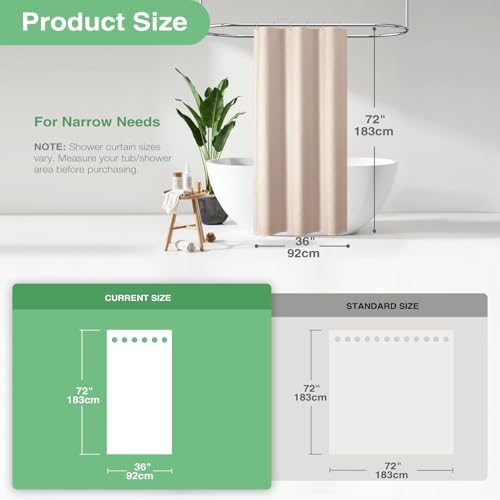 Dynamene Stall Waffle Shower Curtain 256 GSM Heavy Fabric 36x72 Blush Pink - Image 3