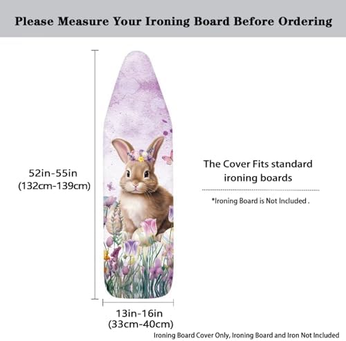 Bunny Tulip and Easter Eggs Ironing Board Cover and Pad - Image 5