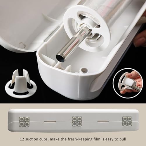 Plastic Wrap Dispenser With Cutter, Reusable Cling Film Dispenser, Cling Wrap - Image 3