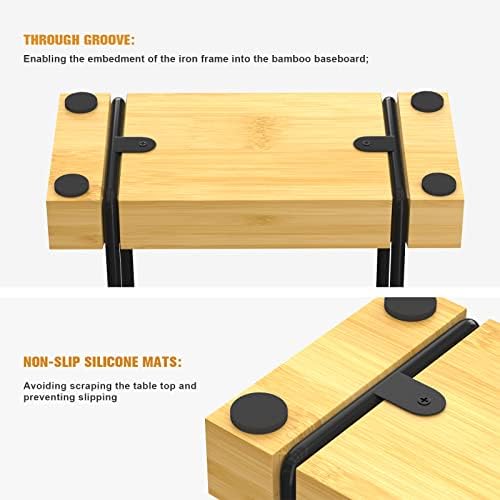 Wican Napkin Holder for Table, Bamboo Iron Standing Napkin Dispenser - Image 6
