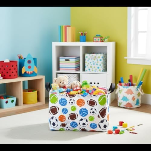 Football Storage Basket Empty, Waterproof Football Storage Bins Organizer - Image 6