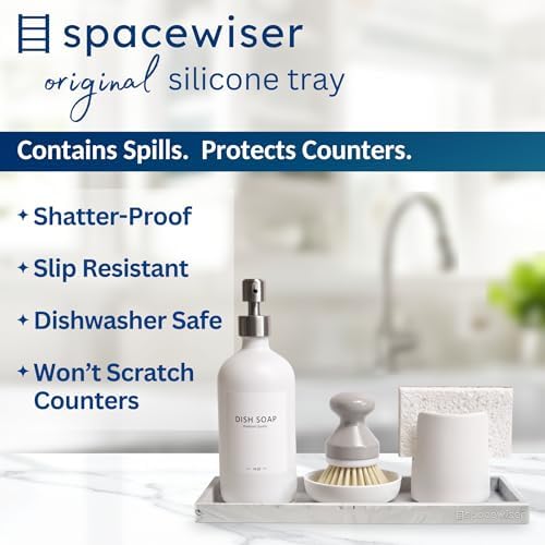 Spacewiser Silicone Countertop & Vanity Bathroom Tray – 2 PC 11.7" - Image 2