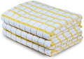 Urban Villa Kitchen Towels Cotton Dish Towels 20”x30” Yellow Wht by CottonTrends