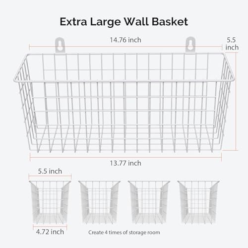 MaraFansie Wire Basket 4-Pack Hanging Wall Organizer Cabinet Storage Basket - Image 2