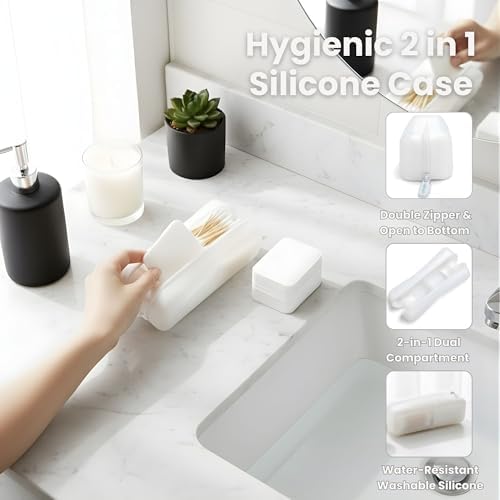 Cotton Pad Swab Travel Case, 2-in-1 Waterproof Organizer - Image 5
